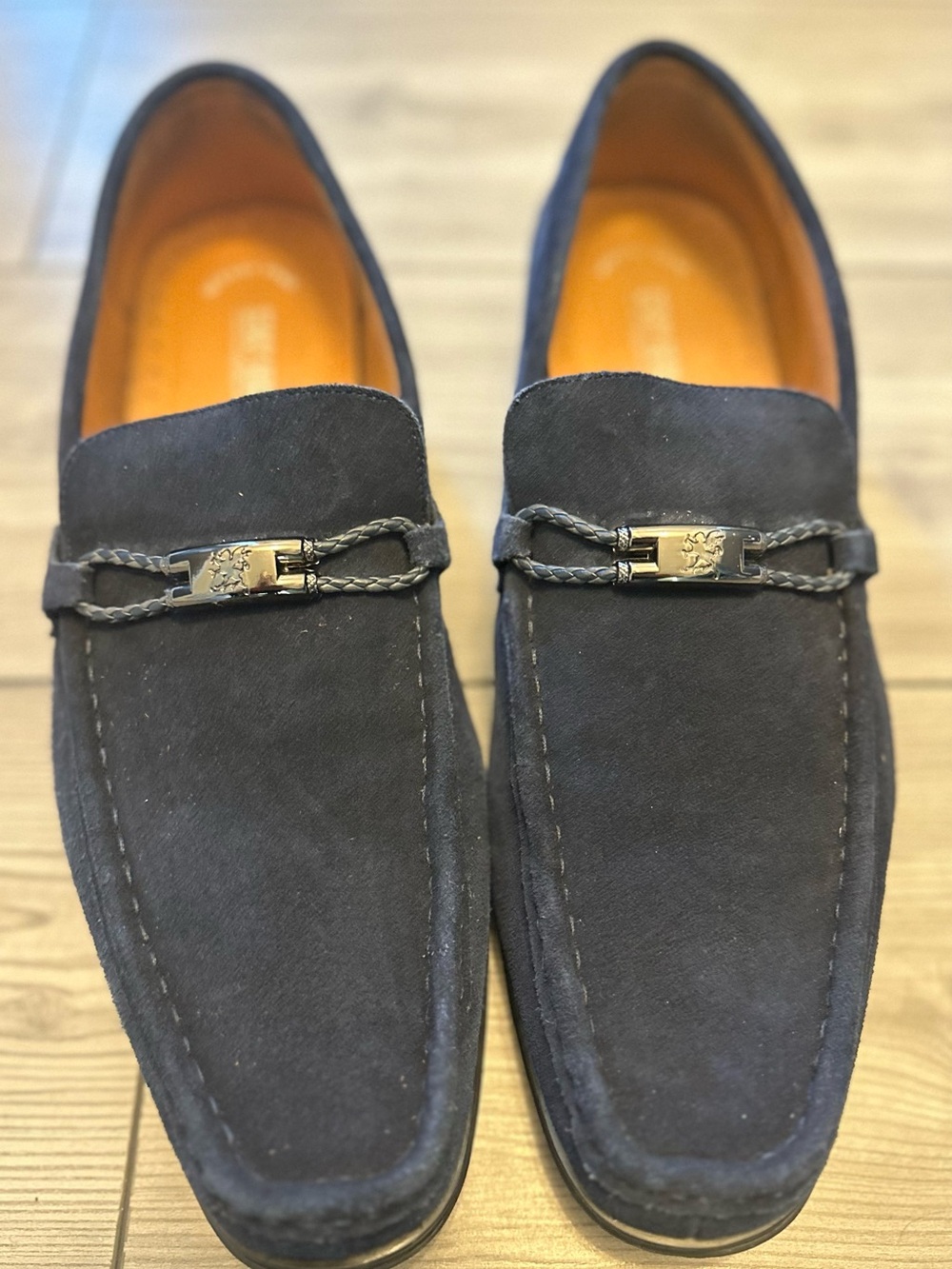 Stacy Adams Men’s Size 13M Navy Blue Suede Driving Loafers Memory Foam Slip On